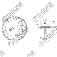 Тормозные колодки (РУЧНОГО ТОРМОЗА) TG-4522/FN0680* Ti·GUAR (комплект 4шт.)