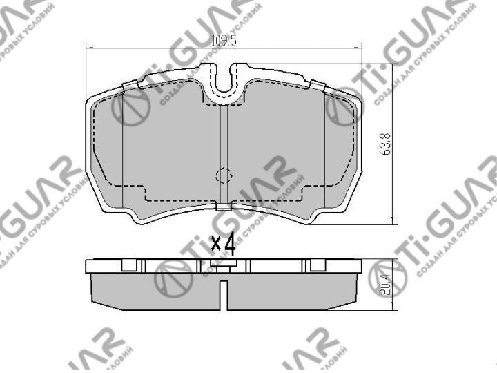 Тормозные колодки TG-1901/1718023* Ti·GUAR Тормозные колодки TG-1901/1718023* Ti·GUAR